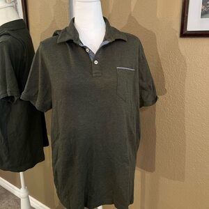 Tahari Men’s Shirt Collared Grey Gently Worn Size Large Polo Short Sleeve